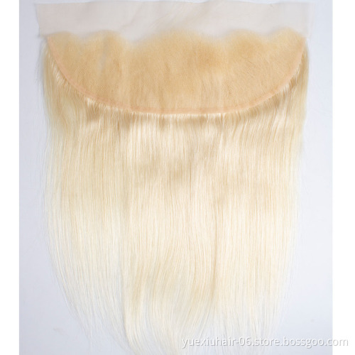 Virgin  #613 blonde lace closure frontal 100% Remy cheap brazilian Human Hair  bundles aligned hair vendor